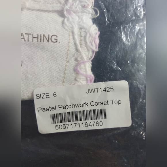 Jaded London Pastel Patchwork Corset Top, NEW, Size UK6 - Picture 16 of 16